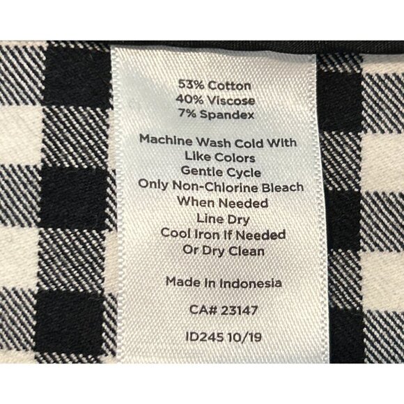 Talbots Women's Gingham Chatham Ankle Pant Black White Stretch Low Rise Size 4P - Picture 7 of 10